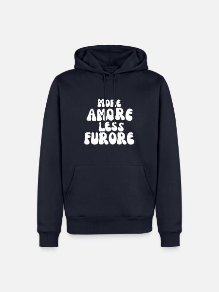 More Amore Less Furore - Männer Premium Bio Hoodie - Navy