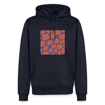 Flowers in a square - Männer Premium Bio Hoodie - Navy - Vorne - Nico (187cm)