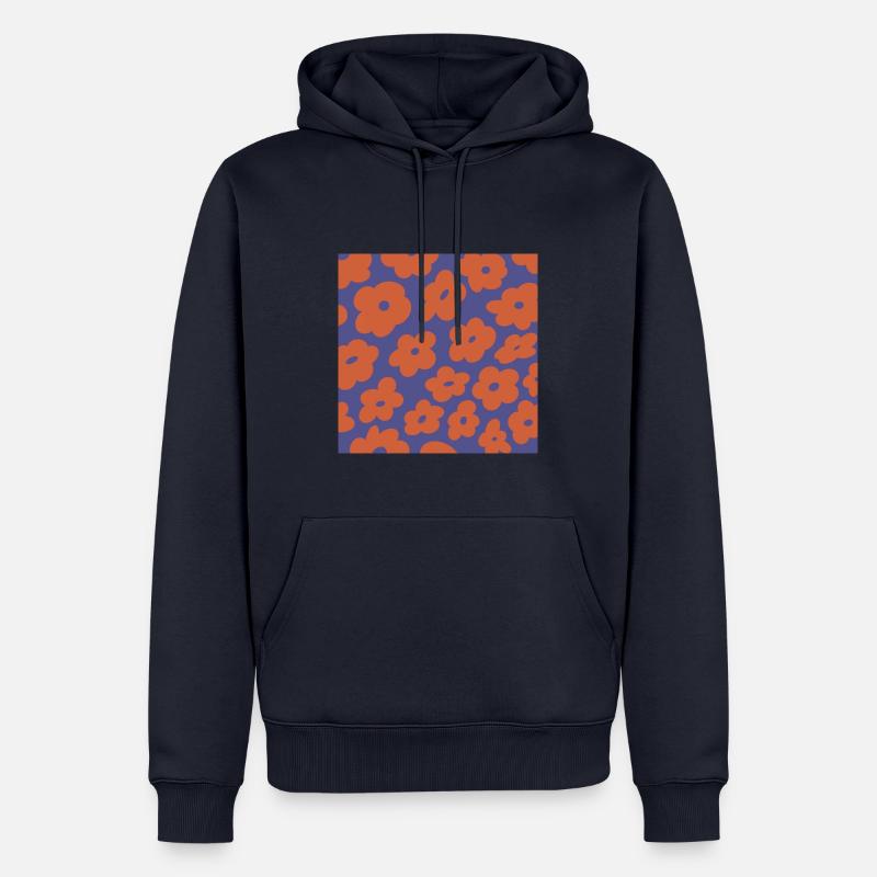 Flowers in a square - Männer Premium Bio Hoodie - Navy