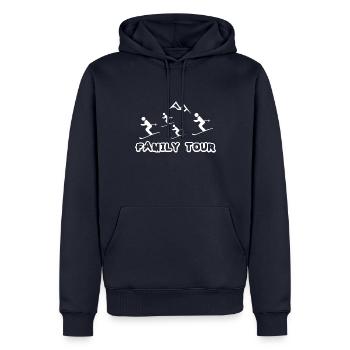 Visite en famille - Sweat à capuche Premium bio Homme - bleu marine - Devant - Nico (187cm)