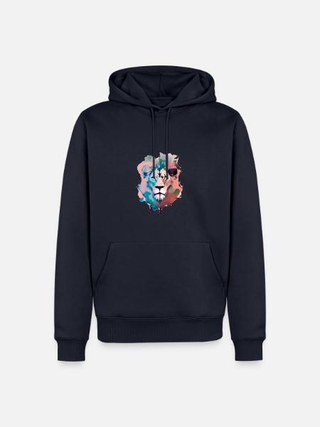 Löwe, Illustration - Männer Premium Bio Hoodie - Navy
