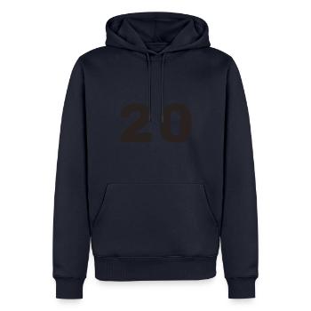 20 - Sweat à capuche Premium bio Homme - bleu marine - Devant - Nico (187cm)