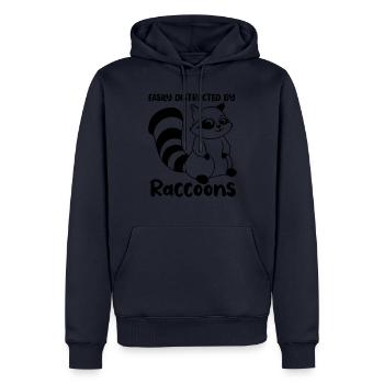 Ablenkt von süßen Waschbären, Wildtieren, Natur, - Männer Premium Bio Hoodie - Navy - Vorne - Nico (187cm)