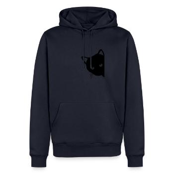 Schwarze Katze - Männer Premium Bio Hoodie - Navy - Vorne - Nico (187cm)