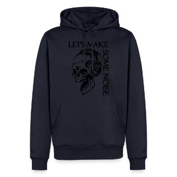 Skull with headphones - Men’s Premium Organic Hoodie - navy - Front - Nico (187cm)