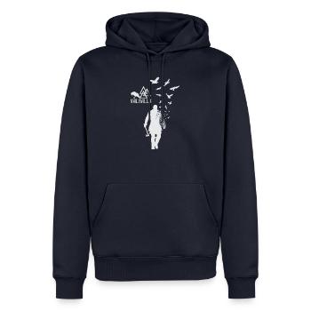 Walhalla Vikinger Raben Geschenk - Männer Premium Bio Hoodie - Navy - Vorne - Nico (187cm)