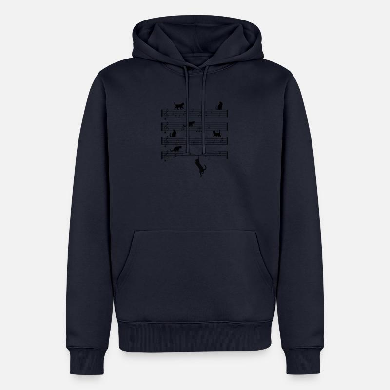 Notes de chats - Sweat à capuche Premium bio Homme - bleu marine