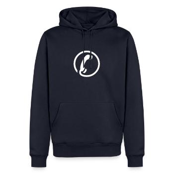 Telefon Weiß - Männer Premium Bio Hoodie - Navy - Vorne - Nico (187cm)