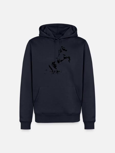 Pferdekopf, Pferde, Reiten, Reitsport, Silhouette - Männer Premium Bio Hoodie - Navy