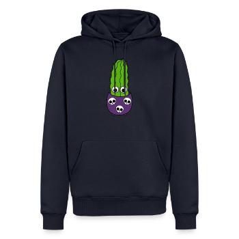 Grand Cactus Dans Un Pot De Crâne D'halloween - Sweat à capuche Premium bio Homme - bleu marine - Devant - Nico (187cm)