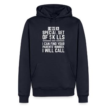 Funny Teacher Design Quote Find Your Parents Numbe - Männer Premium Bio Hoodie - Navy - Vorne - Nico (187cm)
