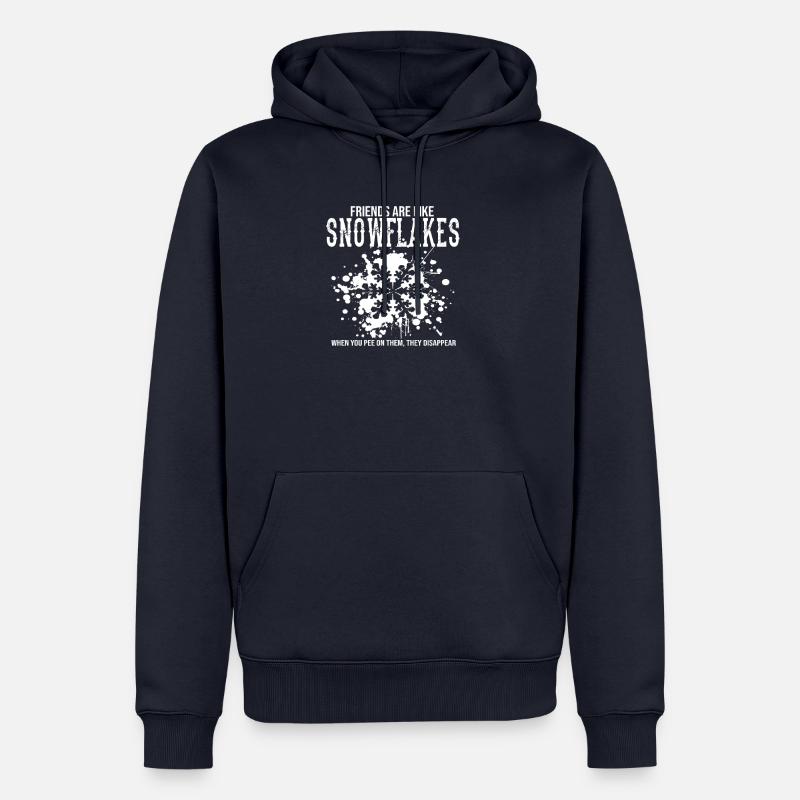 Flocons de neige - Sweat à capuche Premium bio Homme - bleu marine