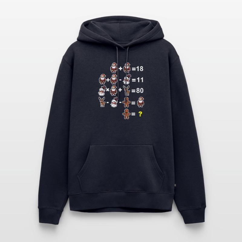 Devinette math math prof école primaire noël Sweat à capuche Premium bio Homme