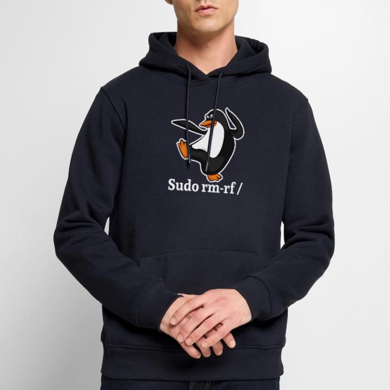 Tux Linux Penguin Sudo Rm Rf | Computer Geek Hack Men’s Premium Organic Hoodie