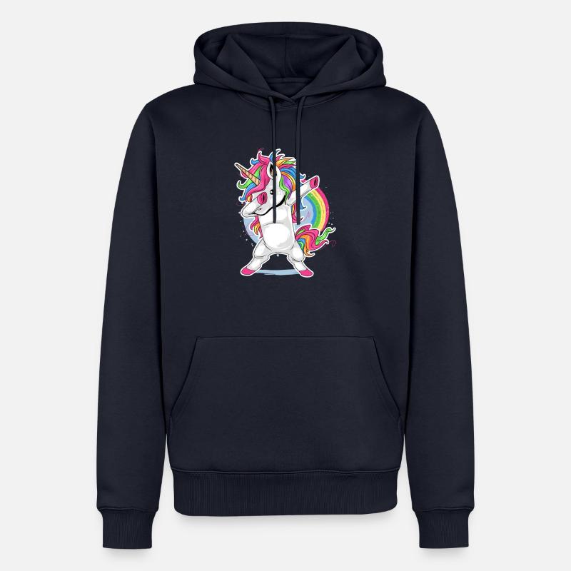 Einhorn Comic Dapping - Sweat à capuche Premium bio Homme - bleu marine