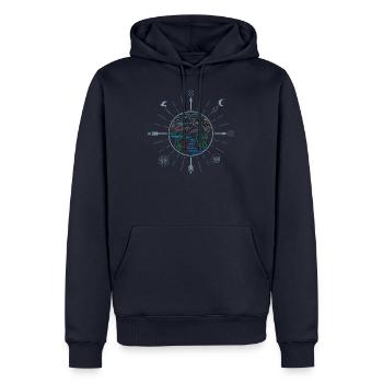 Wildnis (Kompass, minimal) - Männer Premium Bio Hoodie - Navy - Vorne - Nico (187cm)