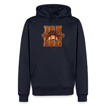 Ich und mein Holz wahre Liebe Holzfäller Tischler - Männer Premium Bio Hoodie - Navy - Vorne - Nico (187cm)