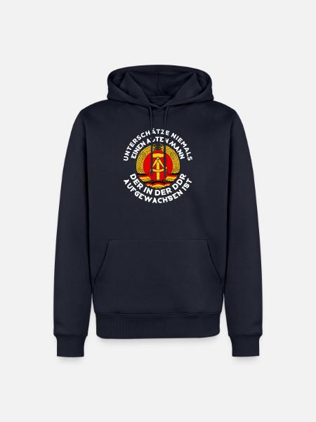 DDR LUSTIG GESCHENK GEBURTSTAG - Männer Premium Bio Hoodie - Navy