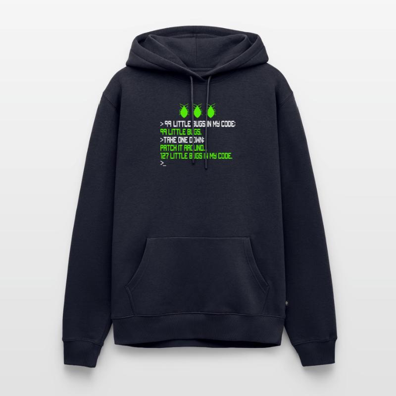 99 Little Bugs in My Code Encoding Debugging Funn Men’s Premium Organic Hoodie