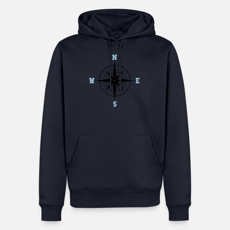 boussole 02 - Sweat à capuche Premium bio Homme - bleu marine