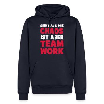 Teamwork - Männer Premium Bio Hoodie - Navy - Vorne - Nico (187cm)