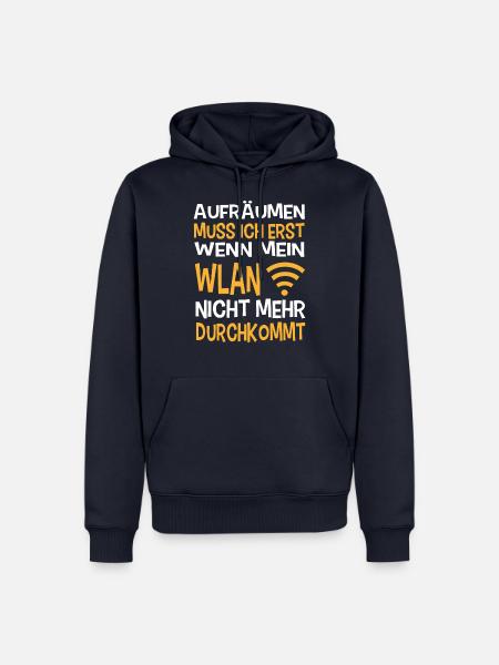 WLAN Aufräumen - Männer Premium Bio Hoodie - Navy