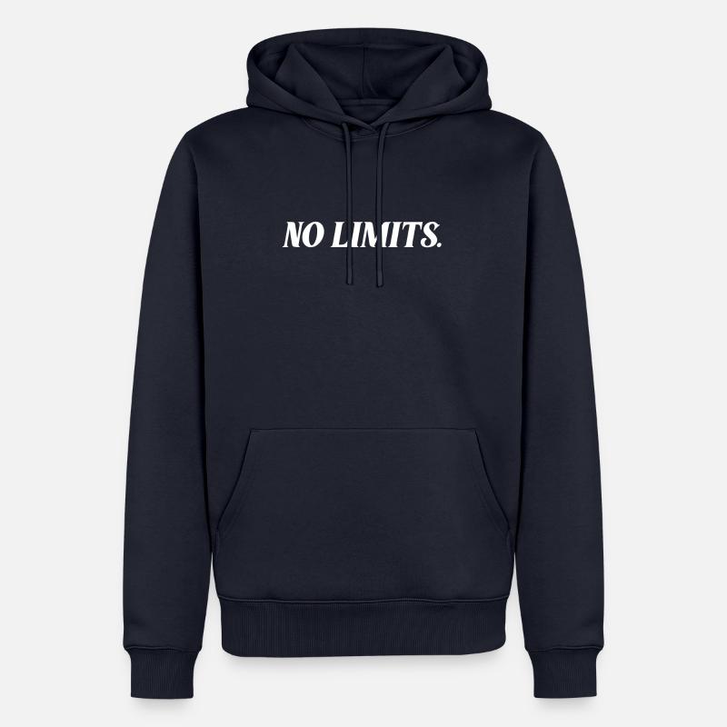 No Limits Spruch - Männer Premium Bio Hoodie - Navy
