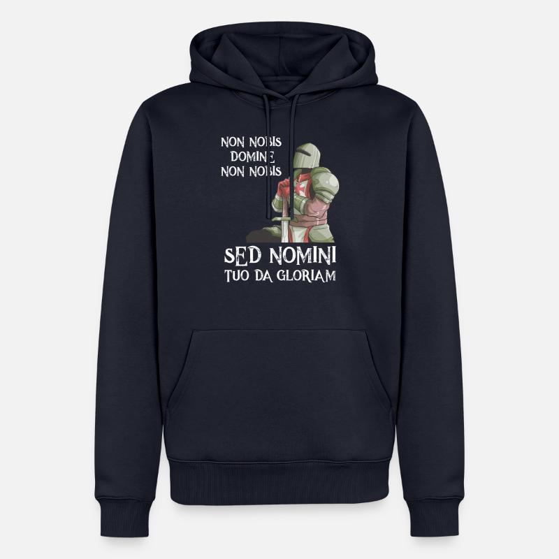 Chevalier Templier Graphique Templier Temple Chevalier Prière - Sweat à capuche Premium bio Homme - bleu marine