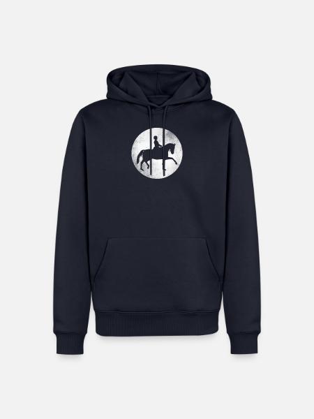 Tunierpferd mit Reiterin - Männer Premium Bio Hoodie - Navy