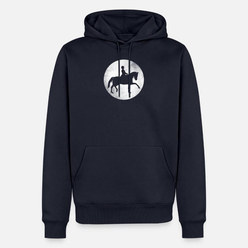 Tunierpferd mit Reiterin - Männer Premium Bio Hoodie - Navy