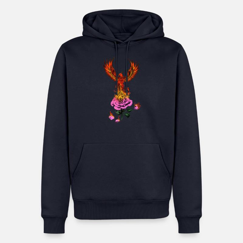Phoenix - Fire Phoenix - Burning Phoenix - Sweat à capuche Premium bio Homme - bleu marine