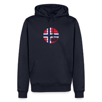Norwegen Fischen Fischer Skandinavien Geschenk - Männer Premium Bio Hoodie - Navy - Vorne - Nico (187cm)