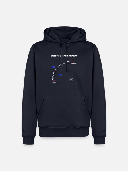 Col du Gothard Passo del San Gottardo Serpentine - Sweat à capuche Premium bio Homme - bleu marine