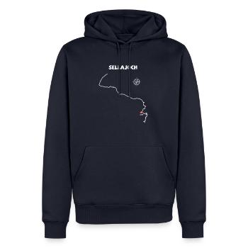 Sella Pass, italien Passo Sella Serpentine - Sweat à capuche Premium bio Homme - bleu marine - Devant - Nico (187cm)
