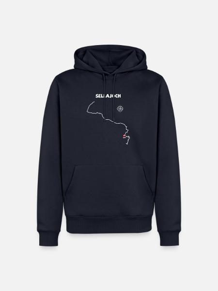 Sella Pass, Italian Passo Sella Serpentine - Men’s Premium Organic Hoodie - navy