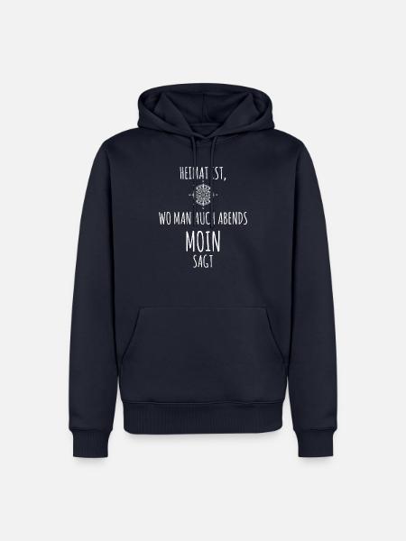 Moin Löppt Nordsee Ostsee Meer Kompass - Männer Premium Bio Hoodie - Navy