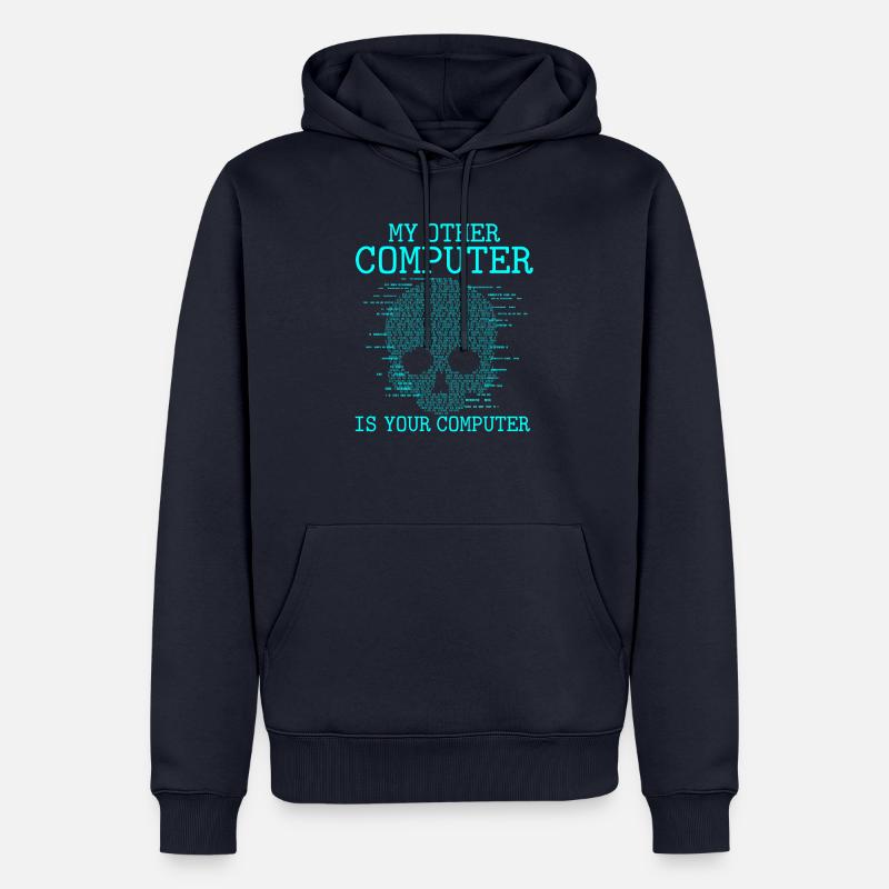 My Other Computer Is Your Computer | Hackers - Sweat à capuche Premium bio Homme - bleu marine