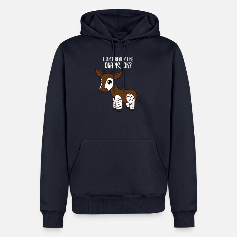 okapi - Sweat à capuche Premium bio Homme - bleu marine