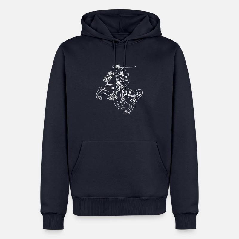 Belarus Ritter - Männer Premium Bio Hoodie - Navy