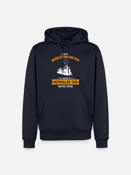 Opa Großvater Modeleisenbahn Modelbauer Geschenk - Männer Premium Bio Hoodie - Navy