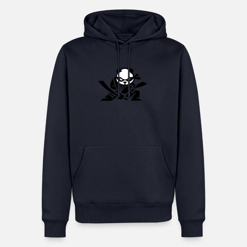 Le panda ninja - Sweat à capuche Premium bio Homme - bleu marine