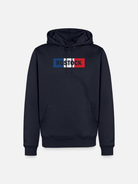 Rostock - Blau/Weiß/Rote Hansestadt - Männer Premium Bio Hoodie - Navy