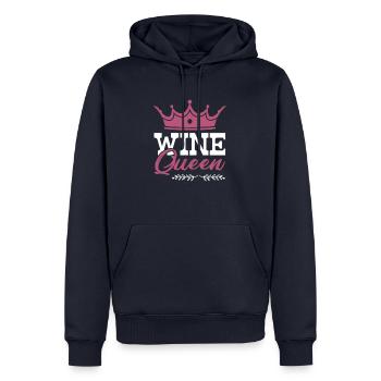 Wine Queen - Sweat à capuche Premium bio Homme - bleu marine - Devant - Nico (187cm)