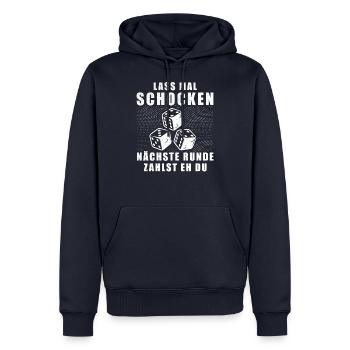 Schocken, Würfelspiel, Trinkspiel Lustige Sprüche - Männer Premium Bio Hoodie - Navy - Vorne - Nico (187cm)