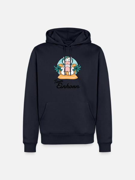 Team Einhorn - Männer Premium Bio Hoodie - Navy