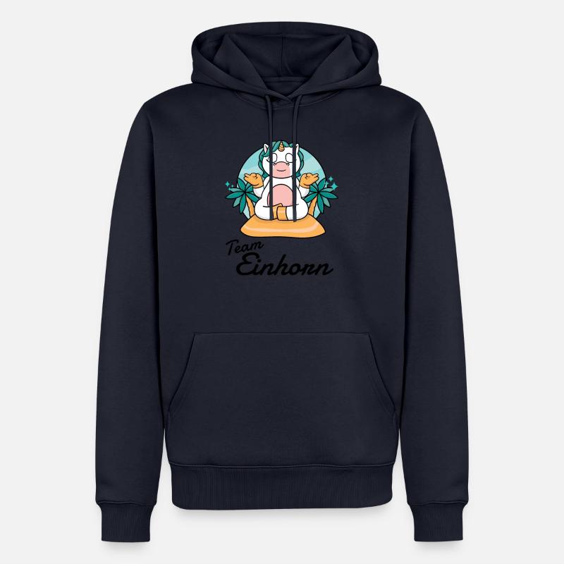 Team Einhorn - Männer Premium Bio Hoodie - Navy