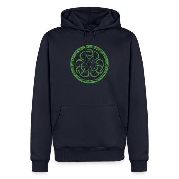 Celtic Ireland Viking Celtic Knot Pattern Tree - Men’s Premium Organic Hoodie - navy - Front - Nico (187cm)