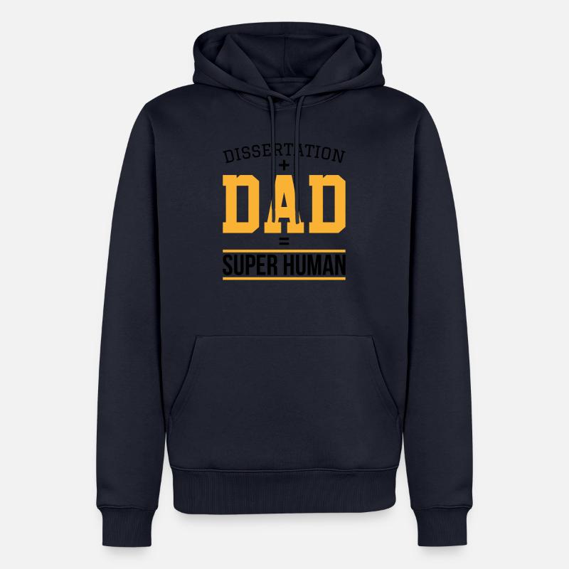 Dissertation dad Phd Student Cadeau - Sweat à capuche Premium bio Homme - bleu marine