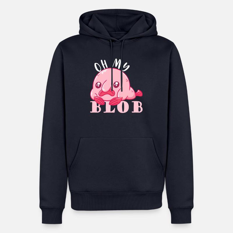Mignon blobfisch cadeau - Sweat à capuche Premium bio Homme - bleu marine