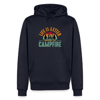Camping Zelten Natur Freiheit Urlaub Ferien - Männer Premium Bio Hoodie - Navy - Vorne - Nico (187cm)